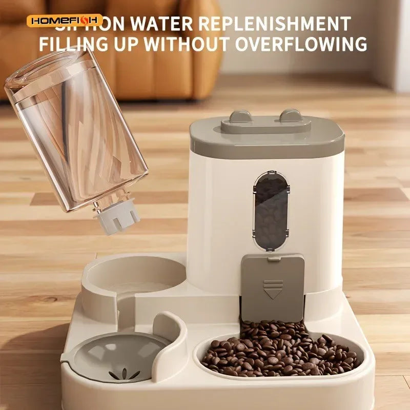 2in 1 Cat Food Dispenser Water and Food Integrated Fully Automatic Cat Food Feeding and Water Dispenser Cute Water Dispenser - Urbizia