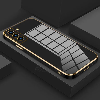 Luxury Bling Glossy Plated Full Cover Phone Case for Samsung Galaxy S26 S25 S24 S23 FE S22 Plus Ultra Soft Back Cover