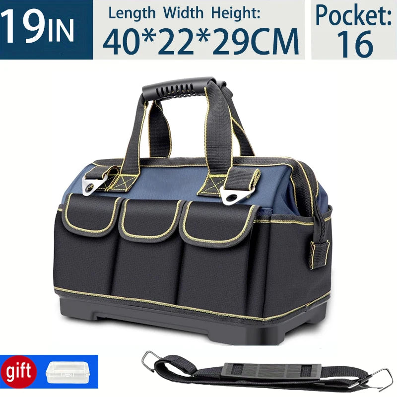 Multifunctional 13in-23inch Tool Bag Thicken Big Capacity Waterproof Wear-Resistant Toolkit MultiPocket Electrician Storage Bag