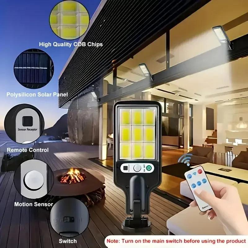 Waterproof 108 LED Solar Lights Outdoor With 3 Mode Motion Sensor Security Lighting LED Wall Street Lamp for Garden Patio Path