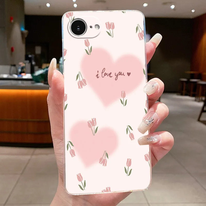For iPhone 16e Case Clear Luxury Fashion Butterfly Flowers Soft TPU Silicone Jelly Back Cover for Apple iPhone 16e Phone Case