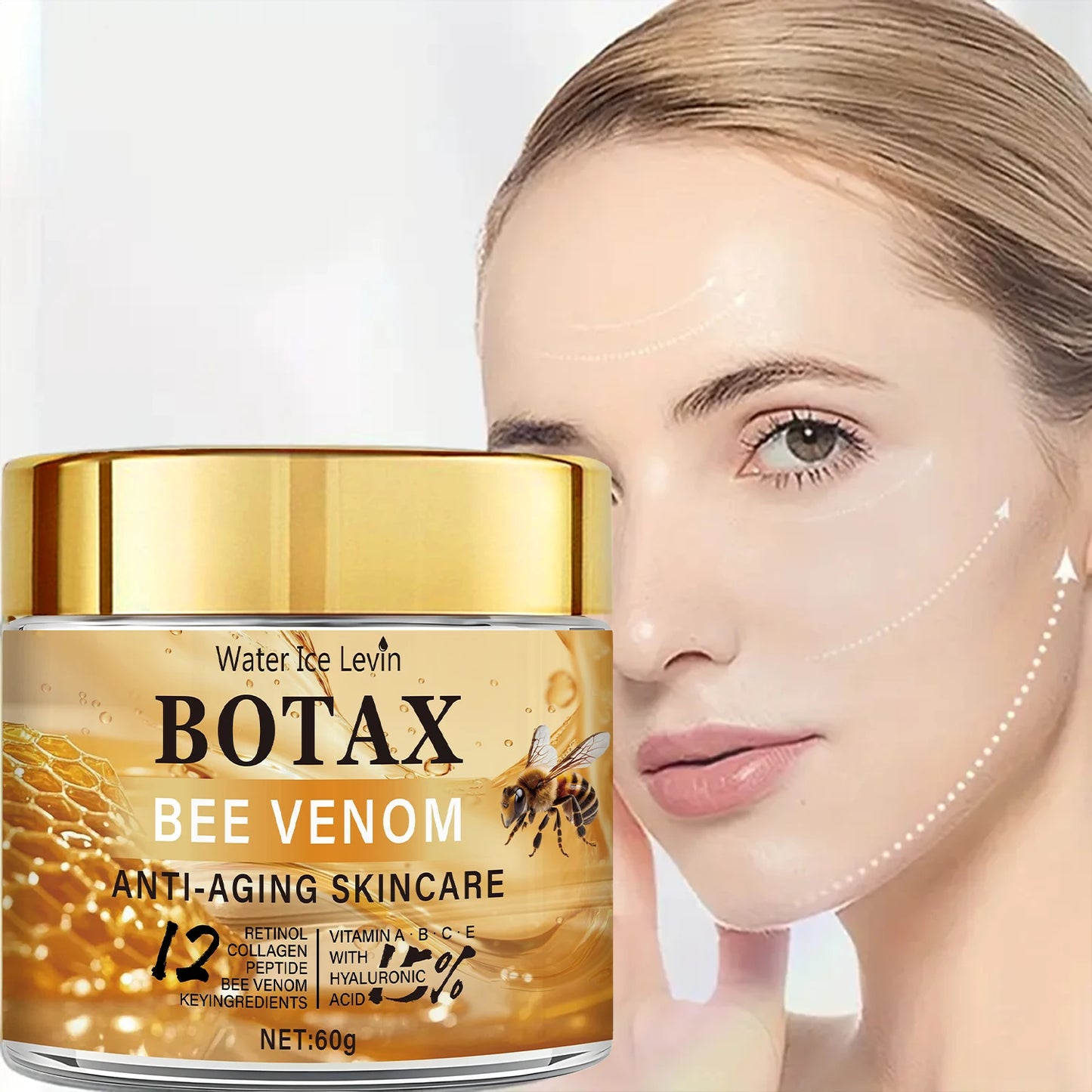 Peptide Bee Venom Cream with Retinol - Plumping Hydration, Vitamin Infusion, Fast Absorption, Winter Skin Renewal