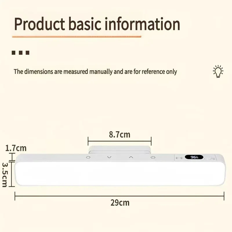 Touch Table Lamp Magnetic Desk Lamp Bulit-in Rechargeable Battery for Reading Cabinet Mirror Bedside Rechargeable Night Lights - Urbizia