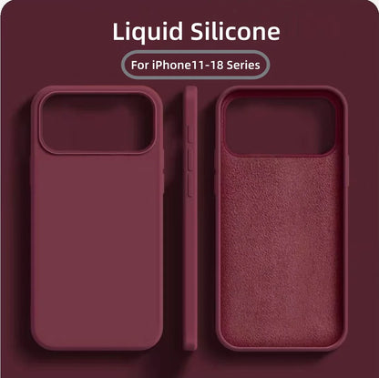 Simple Liquid Silicone Phone Case For iPhone 18 Pro Max 17 16 13 15 14 12 Pro Max Cases With Box Soft Fashion Shockproof Cover