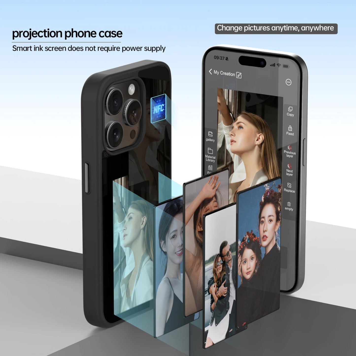 E-Ink NFC iPhone Case – Wireless Display, Battery Free