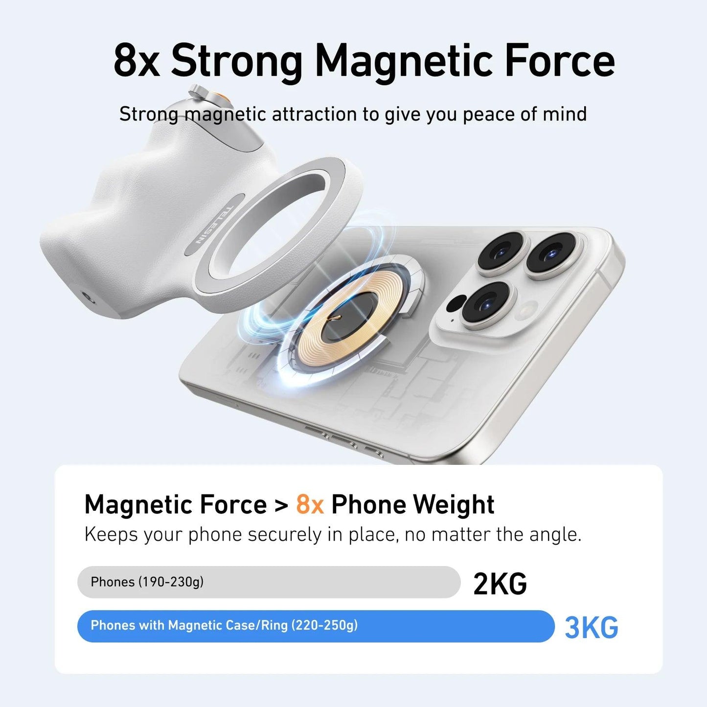 TELESIN Phone Camera Shoot Hand Grip Magnetic Smart Phone Holder Shooting Aid Remote Control Handle For Iphone Android Phone