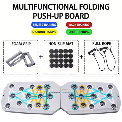 Push-up Board Set Portable Multifunctional Push-up Bar Foldable Fitness Equipment For Chest Abdomen Arms/Back Training - Urbizia