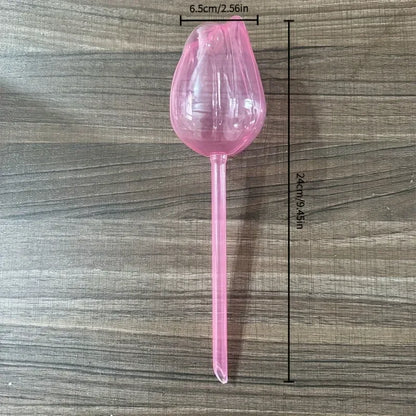 Pink tulip plant watering balls, suitable for indoor and outdoor plants, automatic plant drippers, and automatic watering - Urbizia