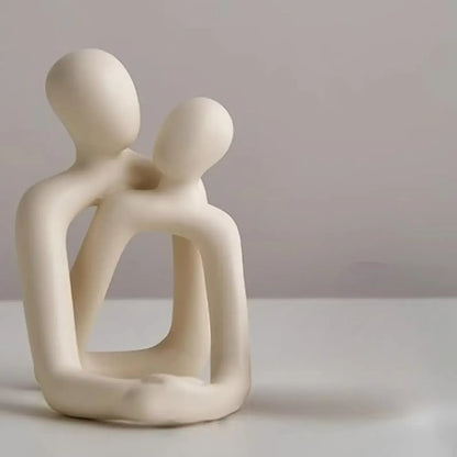 Heartwarming Loving Couple Resin Statue - A Timeless Modern Home Decor Accent for Bookshelves, Office Desks, and Nightstands - Urbizia