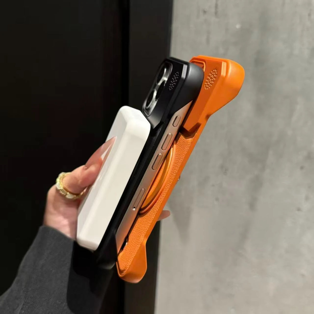 For Magsafe 360 Rotating Bracket Case for iPhone 18 Pro Max 17 16 15 14 13 12 Pro Magnetic Frameless Leather Aromatherapy Cover