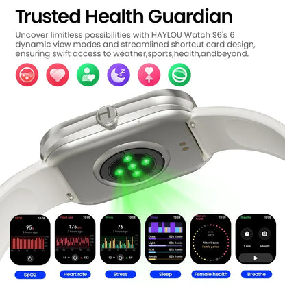 HAYLOU Watch S6 Smartwatch 2.01" HD Display Smart Watch Bluetooth Voice Callings IP68 Waterproof Fitness Tracking Smartwatch - Urbizia