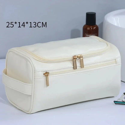 Men PU Vintage Luxury Toiletry Bag Travel Necessary Business Cosmetic Makeup Cases Male Hanging Storage Organizer Wash Bags