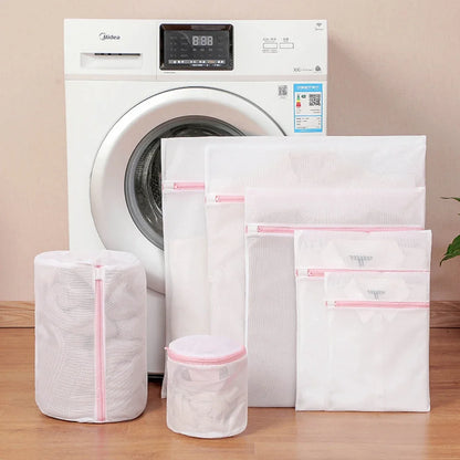 3Pcs/Set Zipped Laundry Bags Reusable Washing Machine Clothing Care Washing Mesh Net Bra Socks Lingerie Underwear Laundry Bags