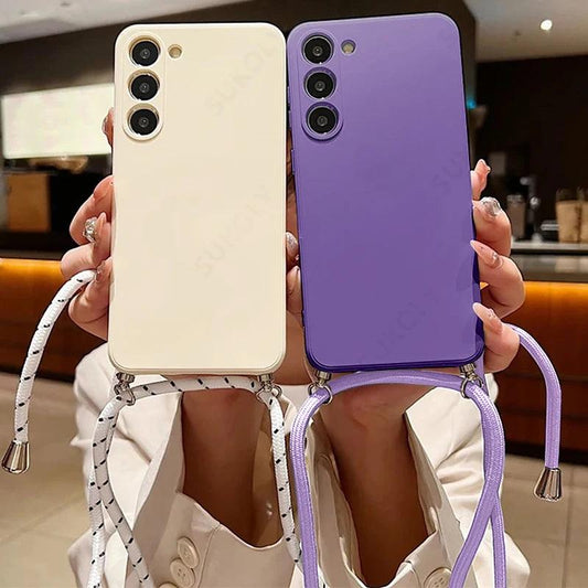 Crossbody Lanyard Silicone Case for Samsung Galaxy Series