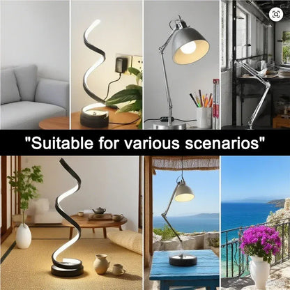 LED spiral dimmable table lamp suitable for living room bedroom study adjustable brightness bedside lamp for office and home use - Urbizia