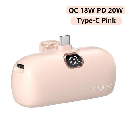 KUULAA 5000mAh Mini Power Bank 20W PD Fast Charging