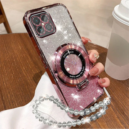 Glitter Crystal Bracelet Stand Case for Samsung Galaxy M Series