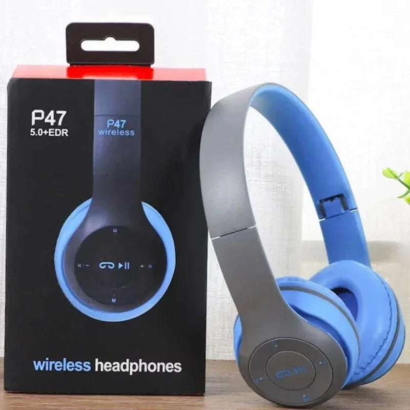 P47 Wireless bluetooth headphone With Mic Headsets Stereo Sound Earphones Sports Gaming Headphones Supports PC Smartphone - Urbizia