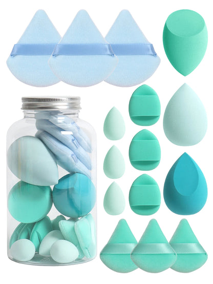15-Piece Makeup Puff & Mini Sponge Set – Foundation & Air Cushion Tools