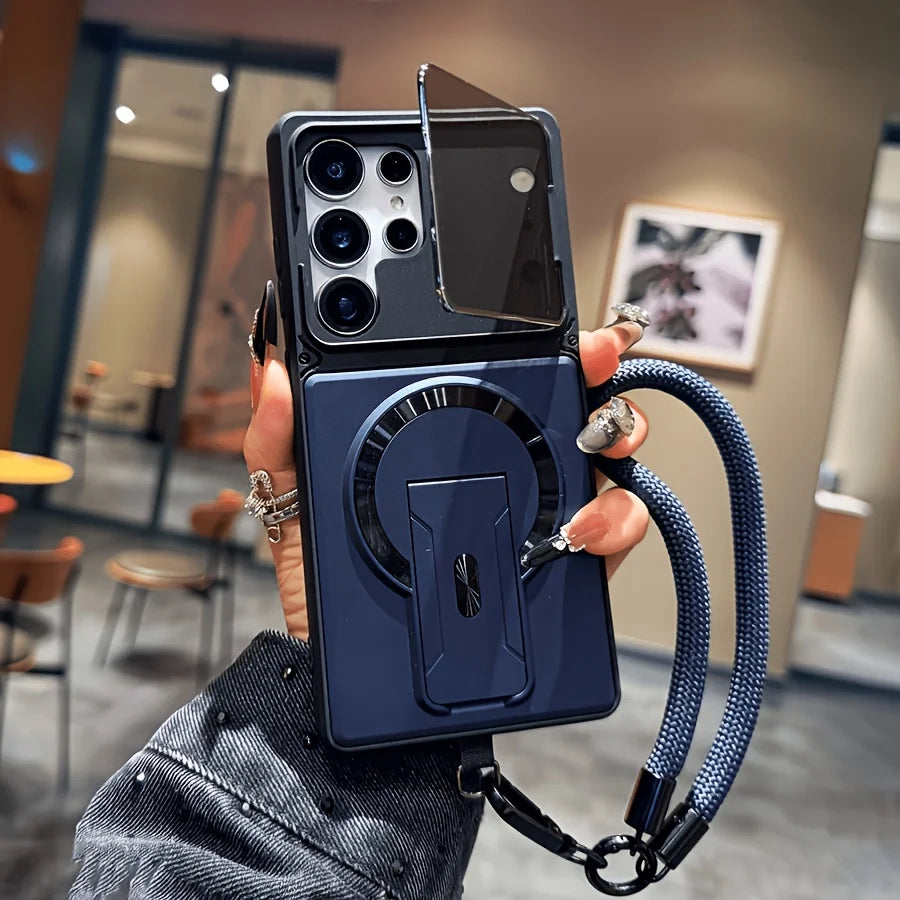 Multi-functional strap/lanyard, lens protection, dual-stand magnetic phone case for Samsung Galaxy S26 S25 24 S23 Ultra A16 A17