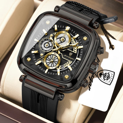POEDAGAR Luxury Watch For Men Calendar Luminous Waterproof Man Clock Male Chronograph Silicone Sports Men's Quartz Watches Reloj