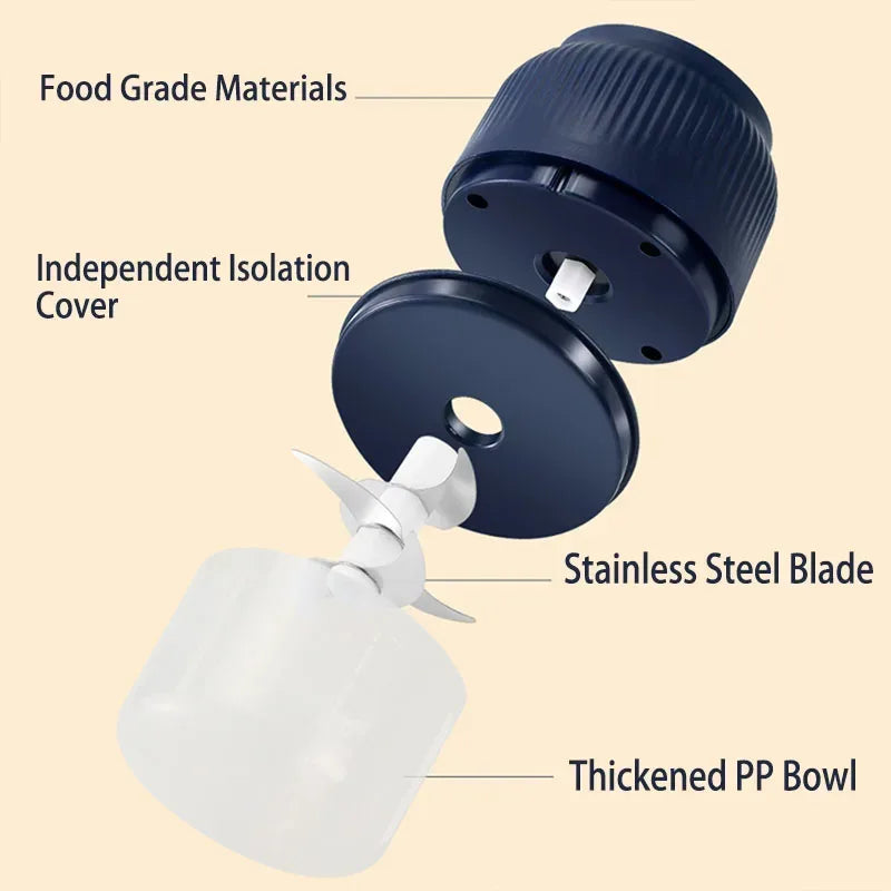 250ml Mini Wireless Electric Vegetable & Garlic Chopper – USB Rechargeable - Urbizia