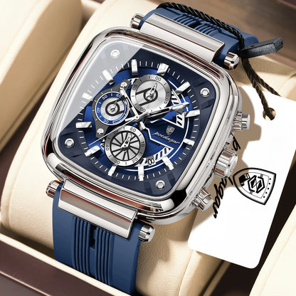 POEDAGAR Luxury Watch For Men Calendar Luminous Waterproof Man Clock Male Chronograph Silicone Sports Men's Quartz Watches Reloj