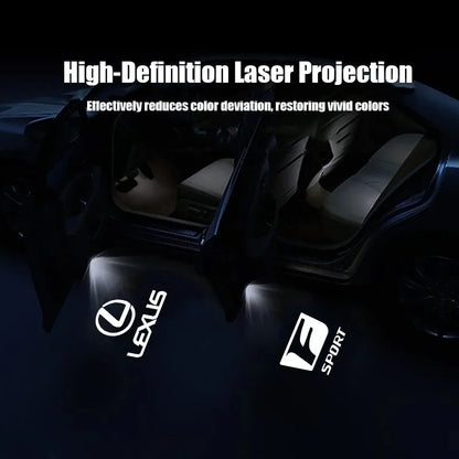 2Pcs LED Car Door Projector Logo High Definition Welcome Light For Lexus FSPORT LBX NX RX 350h 450h Plug-in Hybrid ES UX 300e