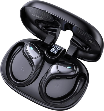 Sport Bluetooth 5.3 Earphones Earhook Headphones IPX7 Waterproof Wireless Earbuds 75 Hrs with LED Power Display Physical buttons