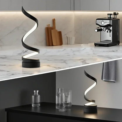 LED spiral dimmable table lamp suitable for living room bedroom study adjustable brightness bedside lamp for office and home use - Urbizia