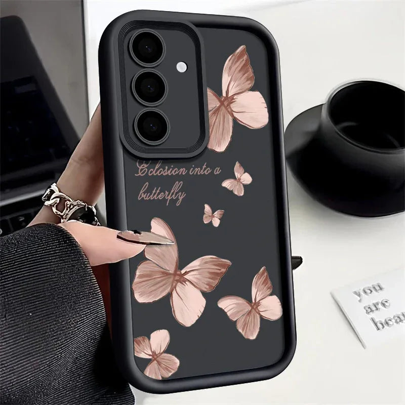 Gold Butterfly Soft TPU Phone Case for Samsung