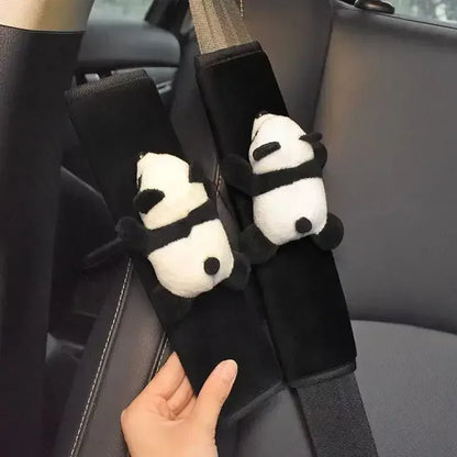 Automobile Safety Belt Decoration Cartoon Panda Safety Belt Shoulder Pad Plush Automobile Accessories Car Decorations - Urbizia