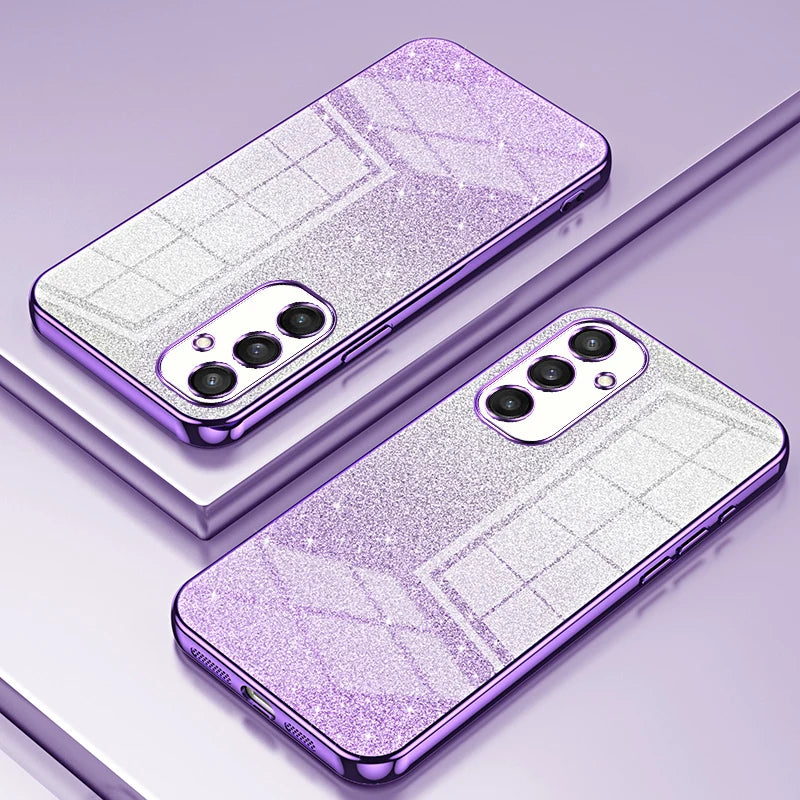 FLYKYLIN Luxury Gradient Glitter Bling Plating Case For Samsung Galaxy S24 S23 S21 Fe S22 Plus Ultra 5G Soft Silicone Back Cover