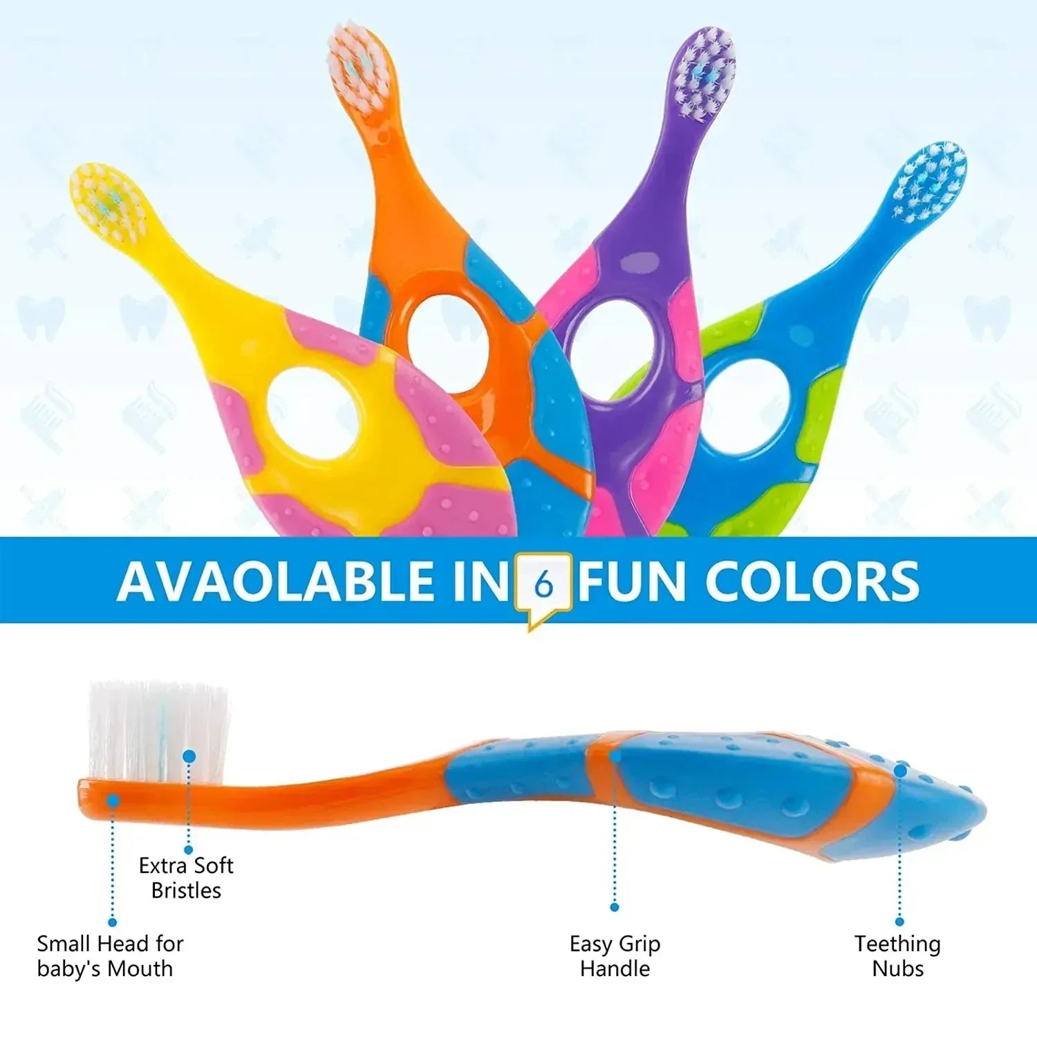 2PCS KidsToothbrush Children With Soft Bristles BPA-Free Toddler Toothbrush Training Deciduous Teeth Toothbrush - Urbizia