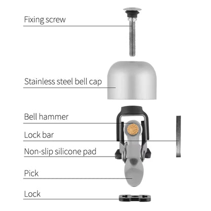 ROCKBROS Local Shipping Bicycle Bell Classical Stainless Cycling Horn Handlebar Bell Horn Crisp Sound Horn Bike Accessories