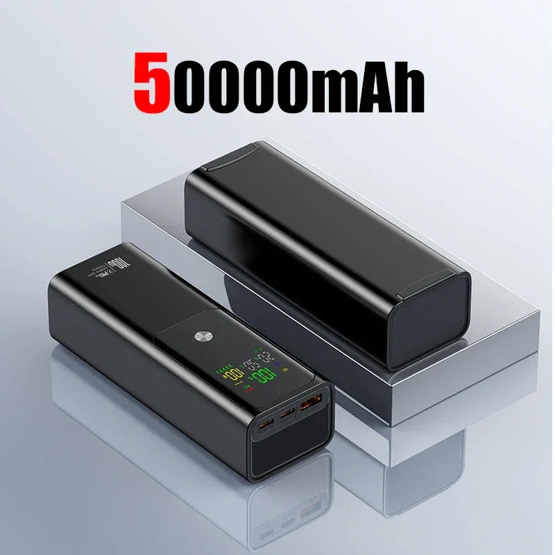 50000mAh Portable Color Screen Power Bank Supports PD100W Bidirectional Fast Charging Suitable For IPhone Laptop Samsung Xiaomi