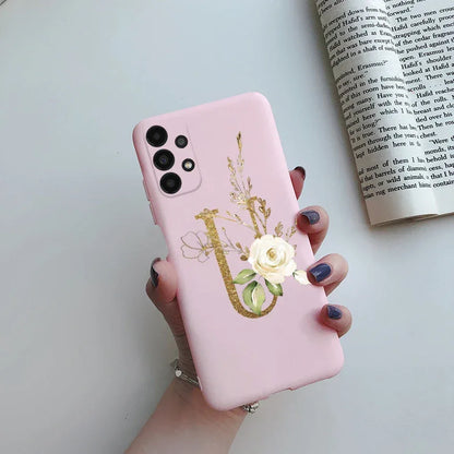 Flower Alphabet Soft TPU Case for Samsung Galaxy A Series