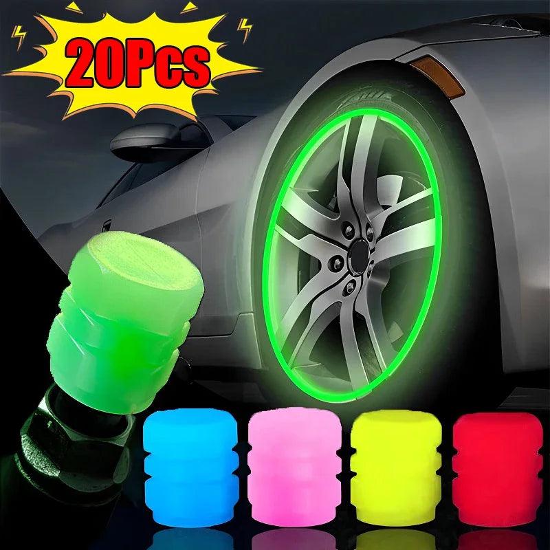 Luminous Fluorescent Car Tire Valve Stem Caps