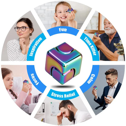 Metal Cube Spinner Fidget Toy for Stress & Focus