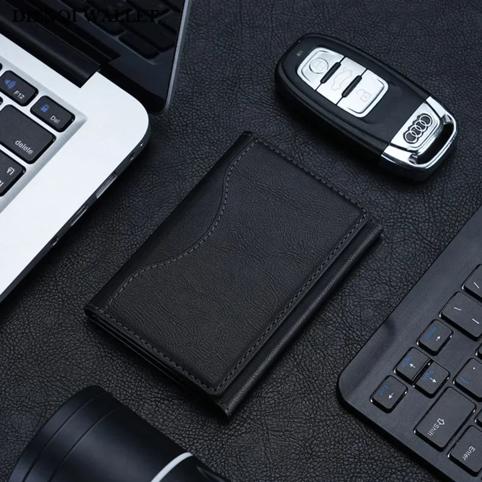 Magsafe PU Leather Card Holder for Men & Women - Stylish Magnetic Card Wallet for Phone 16/15/14/13/12 Pro Max Mini