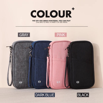 Family Rfid Blocking Passport Wallet Travel Essentials Wallet Passport Holder Bag Travel Document Organizer Credit Cards Case