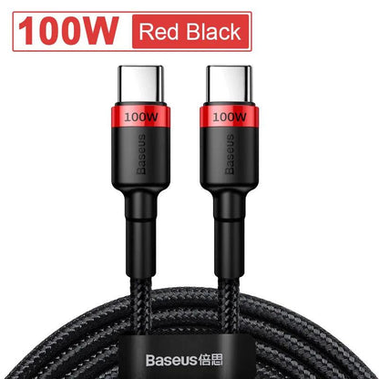 Baseus 100W USB C to USB Type C Cable for MacBook Pro Quick Charge 4.0 Fast Charging For iPhone 17 16 15 Pro Max Charge Cable