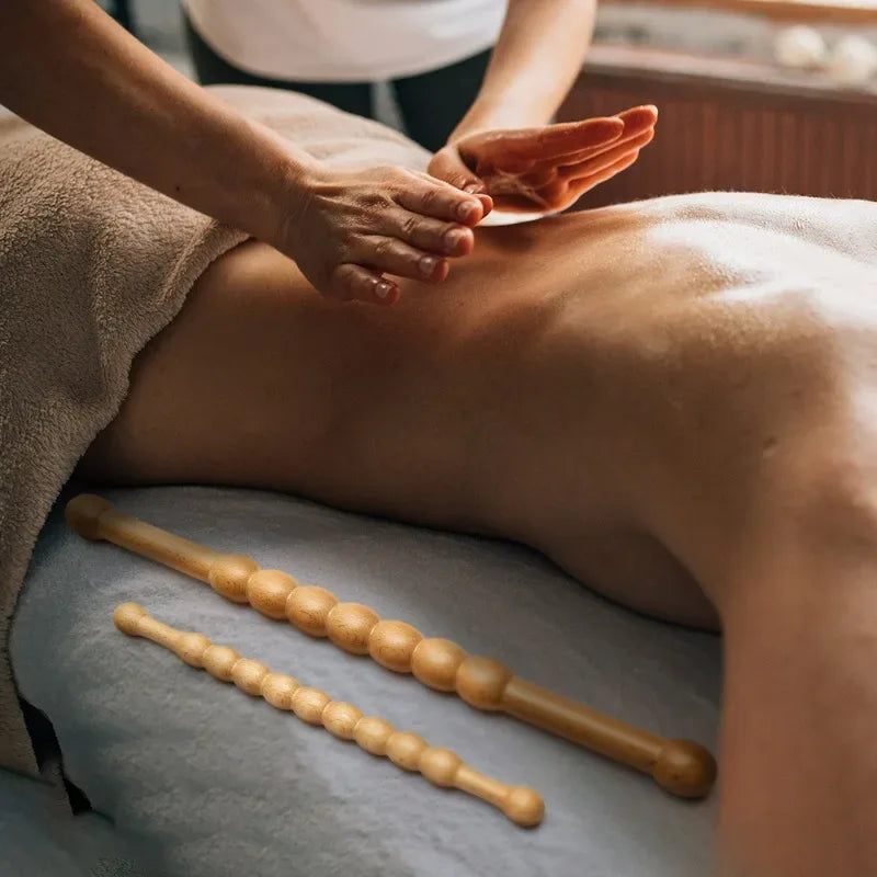 Natural Bamboo Massage Stick Wood Therapy Massager Relieve Muscle Soreness Anti-Fatigue Gua Sha Back Acupuncture Physiotherapy