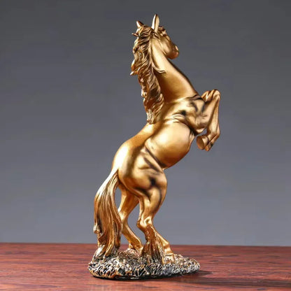 European Style Home Resin Victory Horse Statue, Living Room ，Cabinet,Office Desktop Decoration Animal Figurines - Urbizia
