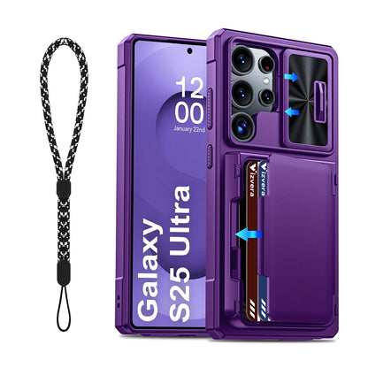 Samsung Galaxy S25 Ultra Case Wallet - Full Body Protective with Card Holder (4 Cards) Camera Cover & Kickstand for Women & Men