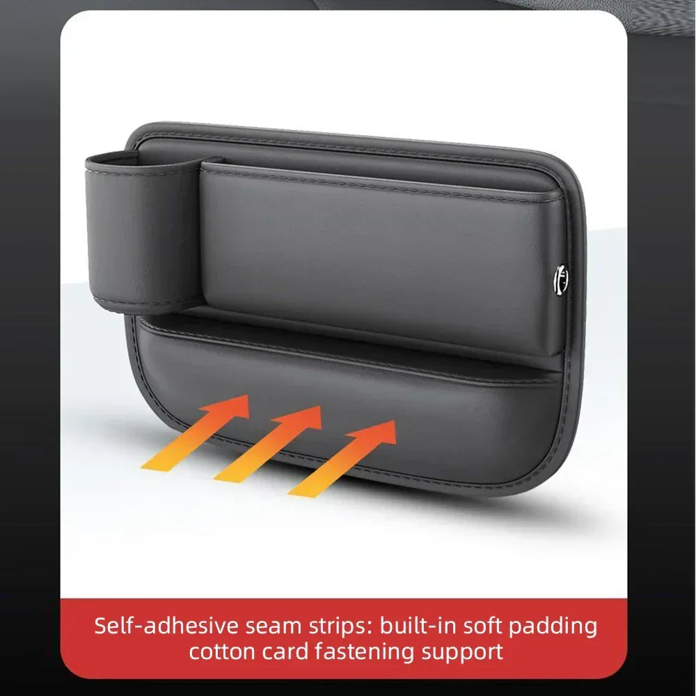 Universal Car Seat Gap Organizer Storage Box Multifunction Leather Crevice Side Storage Pocket Wallet Keys Card with Cup Holder - Urbizia