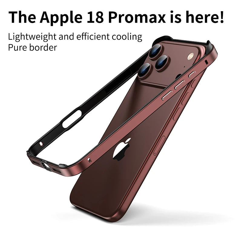 Hybrid Silicone Frame Aluminum Metal Phone Case For iPhone 18 17 16 15 14 Plus 13 12 Pro Max Better Heat Alloy Slim Bumper