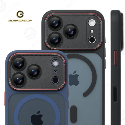 Luxury Magnetic Camera Bumper Protection Case For iPhone 17 16 15 14 18 Pro Max 18P Wireless Charge Shockproof Matte Clear Cover