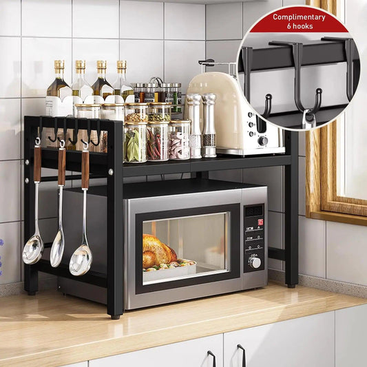 Expandable Microwave Shelf Organizer Rack 42–64cm