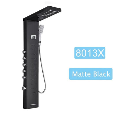 Luxury LED Shower Panel SPA Massage Jet Shower Faucet Bathroom Waterfall Rain Shower Column System Faucet Bathoom